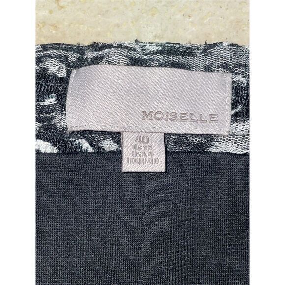Moiselle womens Black White Mesh skirt size 40 US4‎ black A-line lined - Picture 2 of 7